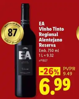 Lidl EA Vinho Tinto Regional Alentejano Reserva promoção