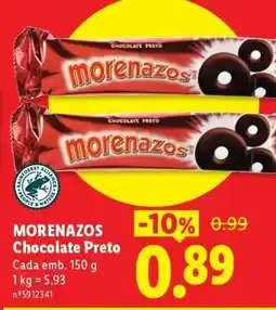 Lidl MORENAZOS Chocolate Preto promoção