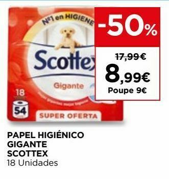 El Corte Inglés Papel higiênico scottex promoção
