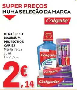 E.Leclerc Dentifrico maximum protection caries menta fresca promoção