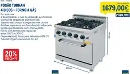 Makro Fogão turhan 4 bicos + forno a gás promoção