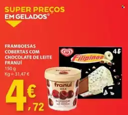 E.Leclerc Framboesas cobertas com chocolate de leite franui promoção