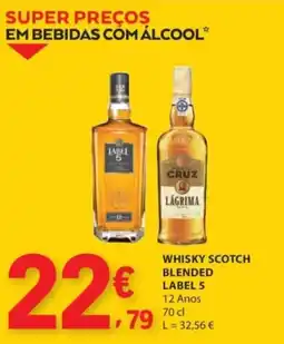 E.Leclerc whisky scotch blended label 5 promoção