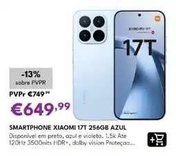 Radio Popular smartphone xiaomi 17t 256gb azul promoção