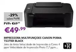 Radio Popular impressora multifunções canon pixma ts3750i black promoção