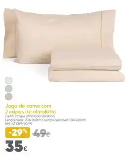 Hôma Jogo de cama com 2 capas de almofada promoção