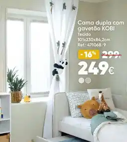 Hôma Cama dupla com gavetão kobi promoção