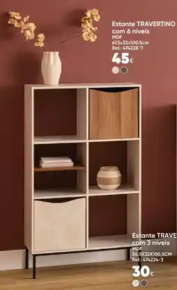 Hôma Estante Travertino promoção
