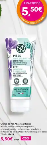 Yves Rocher Creme de Pés Absorção Rápida Yves Rocher promoção