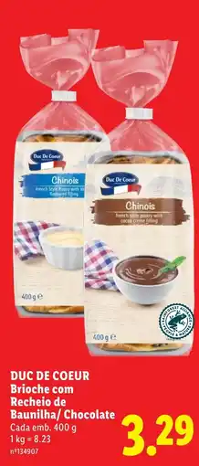 Lidl Duc de coeur brioche com recheio de baunilha/chocolate promoção