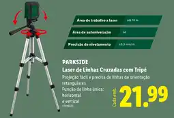 Lidl Parkside laser de linhas cruzadas com tripé promoção