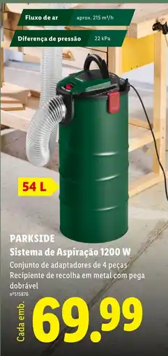 Lidl Parkside sistema de aspiração 1200 w promoção