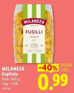 Lidl milaneza espirais promoção