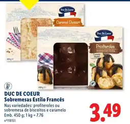 Lidl duc de coeur sobremesas estilo francês promoção