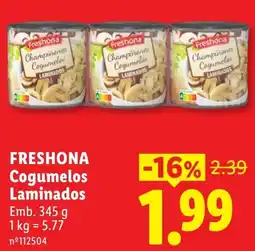 Lidl freshona cogumelos laminados promoção