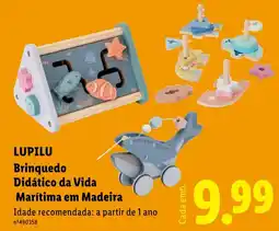 Lidl Lupilu brinquedo didático da vida marítima em madeira promoção