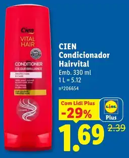 Lidl Cien condicionador hairvital promoção