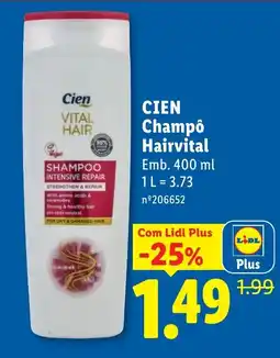 Lidl Cien champô hairvital promoção
