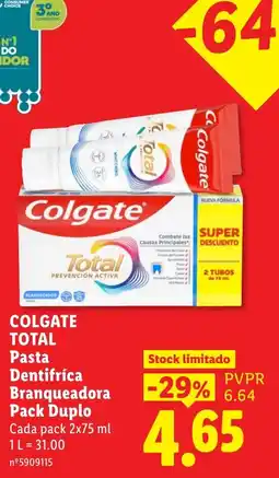 Lidl Colgate total pasta dentífrica branqueadora promoção