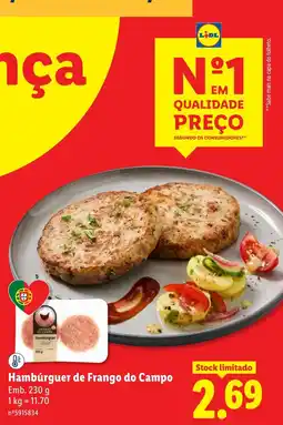 Lidl Hambúrguer de Frango do Campo promoção