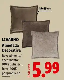 Lidl Livarno almofada decorativa promoção