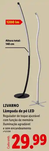 Lidl Lampada de pé led livarino promoção