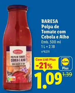 Lidl Baresa polpa de tomate com cebola e alho promoção