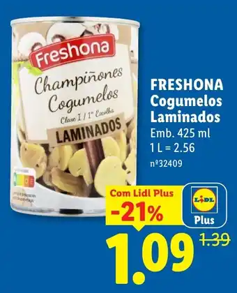 Lidl freshona cogumelos laminados promoção
