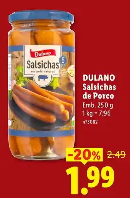 Lidl Dulano Salsichas de Porco promoção