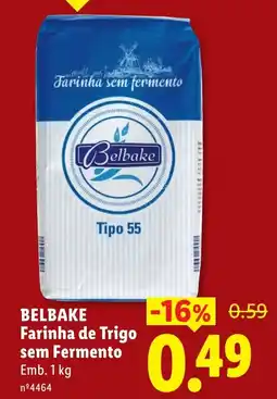 Lidl Belbake farinha de trigo sem fermento promoção