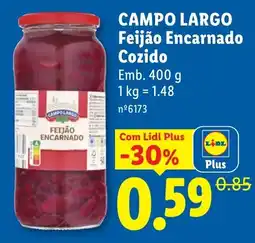 Lidl Campo Largo feijão encarnado cozido promoção