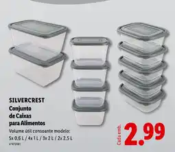Lidl silvercrest conjunto de caixas para alimentos promoção