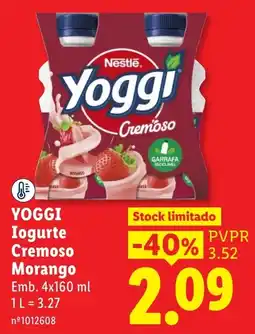 Lidl Yoggi Iogurte Cremoso Morango promoção