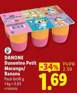 Lidl Danonino Petit Morango/Banana promoção