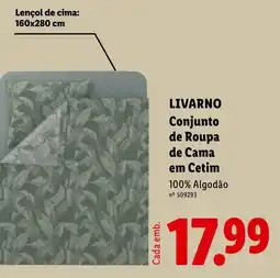 Lidl livarno conjunto de roupa de cama em cetim promoção
