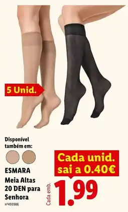 Lidl esmara meia altas 20 den para senhora promoção