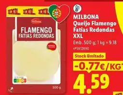 Lidl Milbona - queijo flamengo fatias redondas xxl promoção