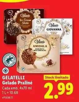 Lidl Gelatelli - gelado praliné promoção