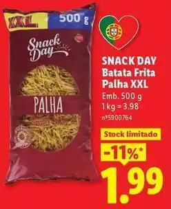 Lidl Xxl - snack day batata frita palha xxl promoção