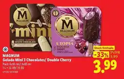 Lidl Magnum - gelado mini 3 chocolates/ double cherry promoção