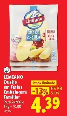 Lidl Limiano - queijo em fatias embalagem familiar promoção