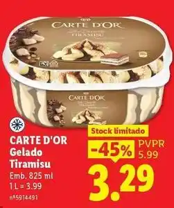 Lidl Carte d'or - gelado tiramisu promoção