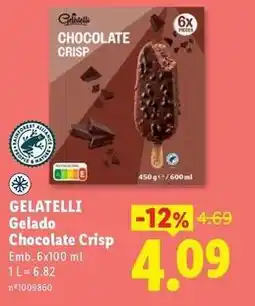 Lidl Gelatelli - gelado chocolate crisp promoção