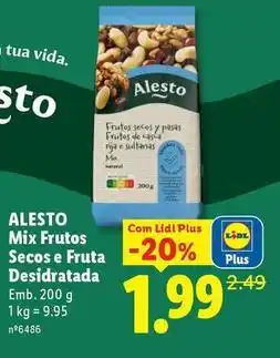 Lidl Alesto - mix frutos secos e fruta desidratada promoção