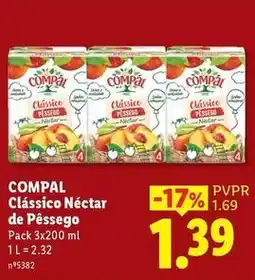 Lidl Compal - clássico néctar de pêssego promoção