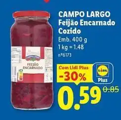 Lidl com - campo largo feijão encarnado cozido promoção