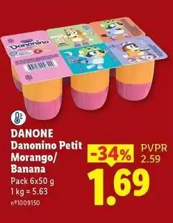 Lidl Danonino - danone petit morango/ banana promoção