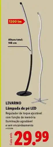 Lidl com - lampada de pe led promoção
