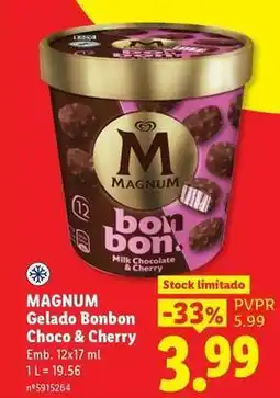 Lidl Magnum - gelado bonbon choco & cherry promoção