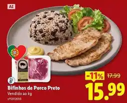 Lidl Bifinhos de porco preto promoção